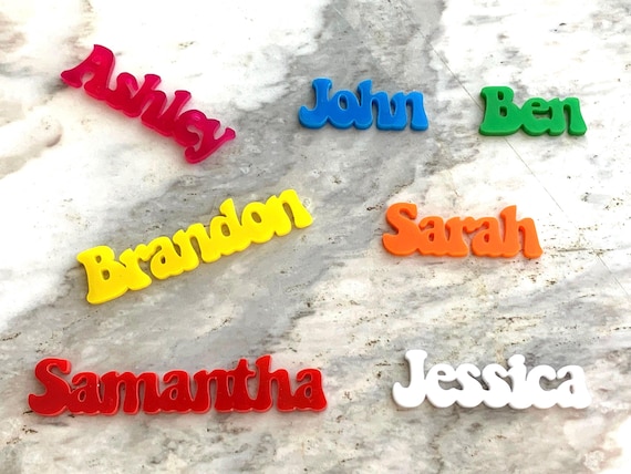 Personalized Retro Laser Cut Names Custom Place Cards Disco Party Decor Guest Names Place Settings Birthday Bachelorette Wedding 70s Decor