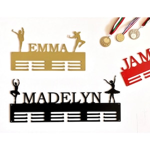 Personalized Dance Medal Holder - Custom Name Dance Hanger - Metal Display Rack for Sports Award