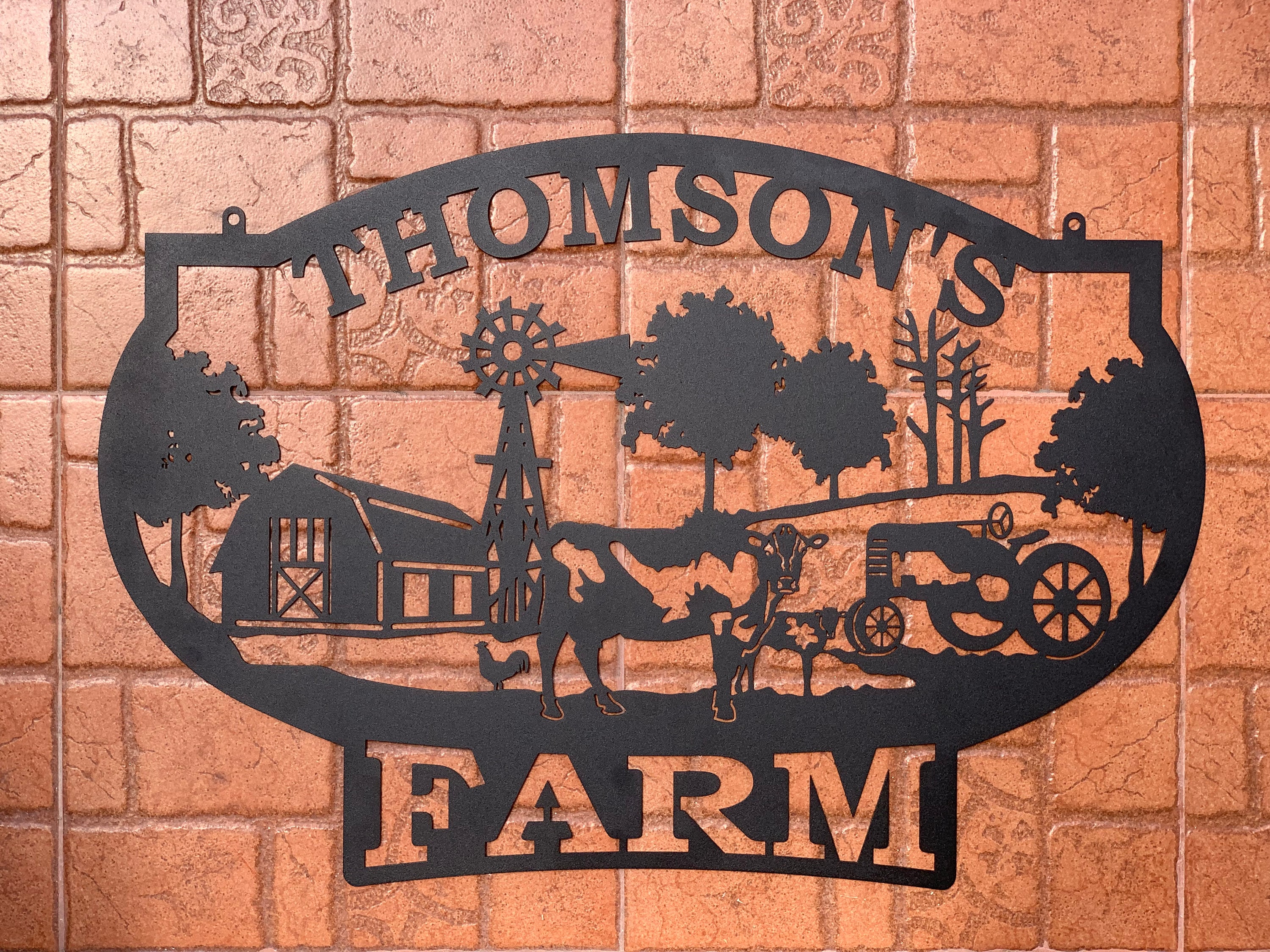 Personalized Farm Name Sign Custom Farm House Metal Wall Art Gift for