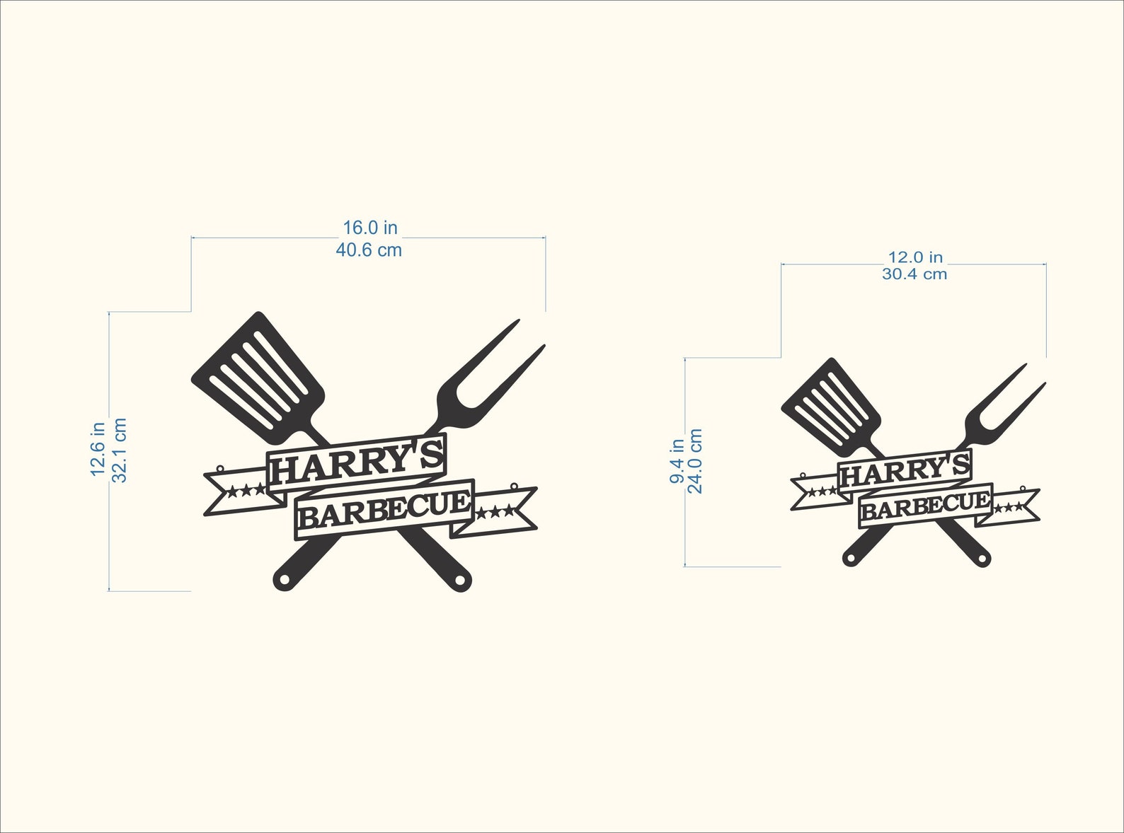 Personalized BBQ Grill Name Sign Custom Metal Wall Art Etsy