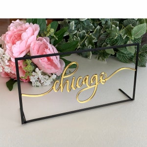 NEW Table City Signs Wedding Table Numbers Custom Table Script Names Personalized Cities Tag Holders Laser Cut Table Decorations Reception