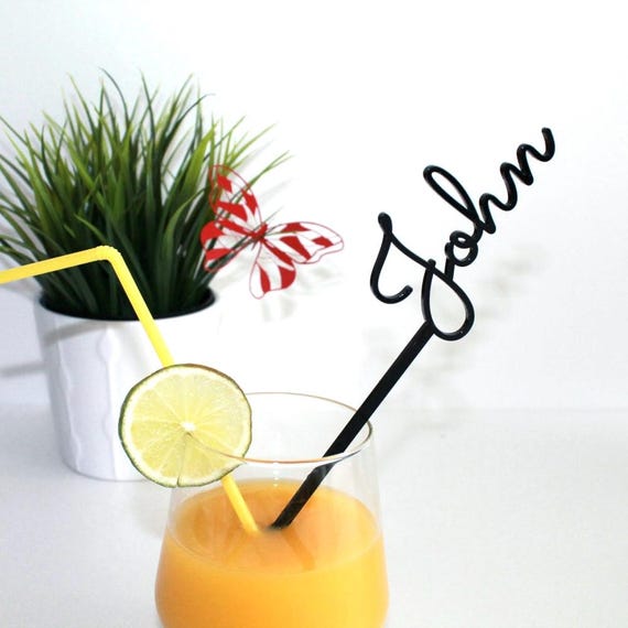 Personalized name drink stirrers Cocktail accessories Wedding decor Personalised swizzle stick Beach party decorations Custom stir sticks