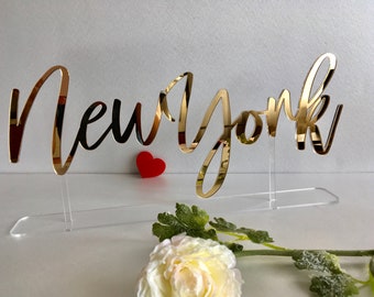 Table Cities Signs Tabletop City Sign Base Personalized Custom Names Calligraphy Laser Cut Acrylic Freestanding Reception Decor Event Party