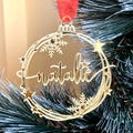 Personalized Christmas Tree Ornament Custom Name Modern Holiday Decorations Laser Cut Names Xmas Bauble Gift for Family, Gift Name Tags 2025