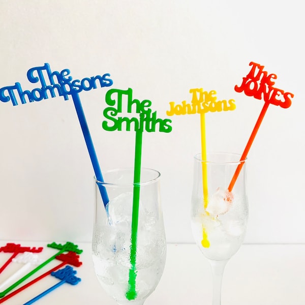 Personalized Retro Name Drink Stirrers 70s Party Decor Custom Cocktail Swizzle Stick Bar Accessories Wedding Table Centerpieces Drink Marker
