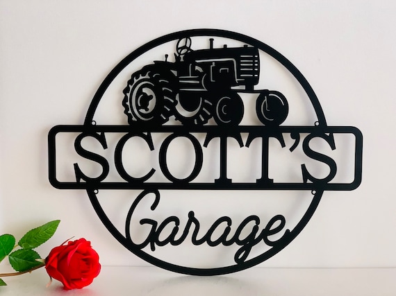 Personalized Tractor Sign Custom Name Farm Metal Sign Garage Sign Farmer Gift House Sign Ranch Plaque Truck Farmhouse Wall Decor Barn Sign