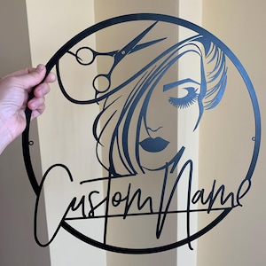 Custom Hair Stylist Metal Sign, Hairdresser Wall Art