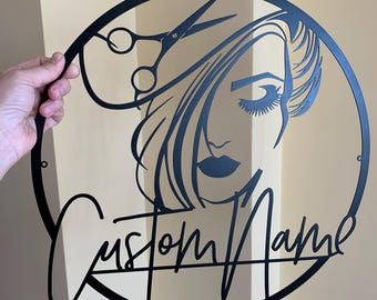 Custom Hair Stylist Metal Sign, Hairdresser Wall Art