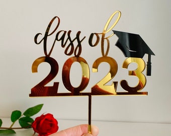Personalized Class of 2023 Congrats Cake Topper Your Text Here Custom Gift High School College Senior Custom Design Graduation Party Decor
