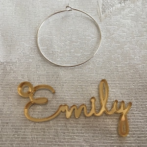 Personalized Wine Glass Charm Custom Name Gift Tags Wedding Sign Place Cards Wooden Place Name Setting Small Laser Cut Table Names with Hole image 6