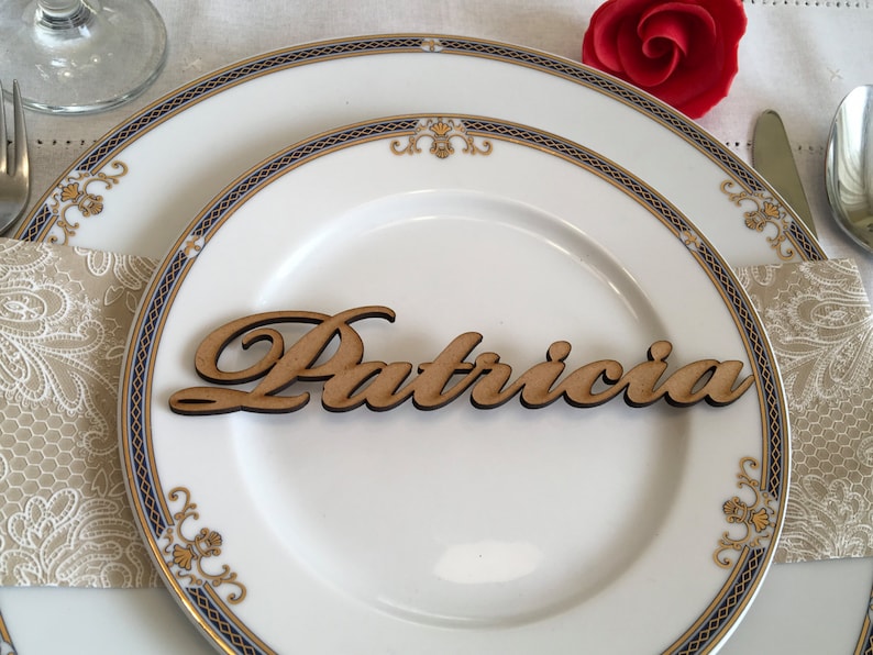 Wooden Laser Cut Place Names Rustic Wedding Names Table Etsy