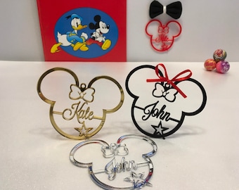 Personalized Mickey Mouse Head Ornament Minnie Mouse 1st Birthday Gift Clubhouse Birthday Disney Decor Party Favours Custom Name Ornaments