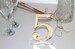 Gold mirror table freestanding numbers Wedding centrepiece Wedding sign Reception Engagement party Laser cut acrylic numbers Clear base 6' 