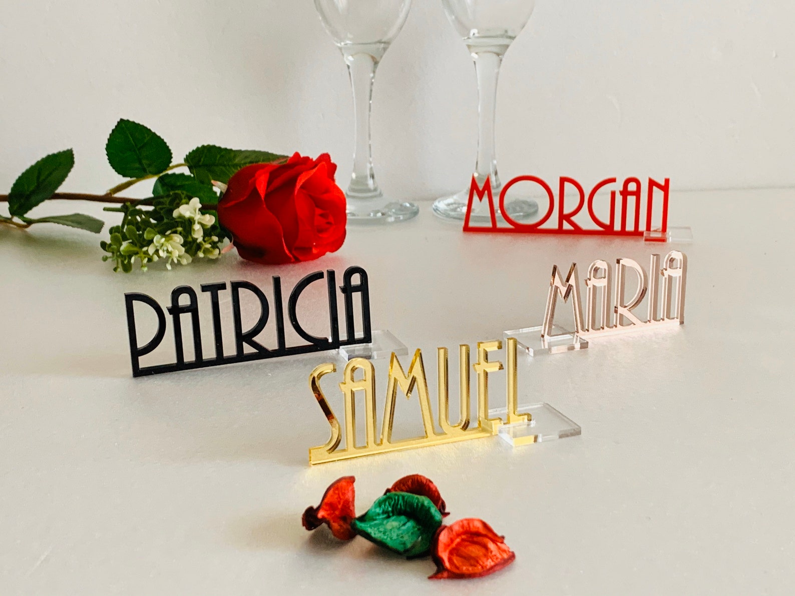 Personalized Laser Cut Place Cards Custom Wedding Table Names Etsy