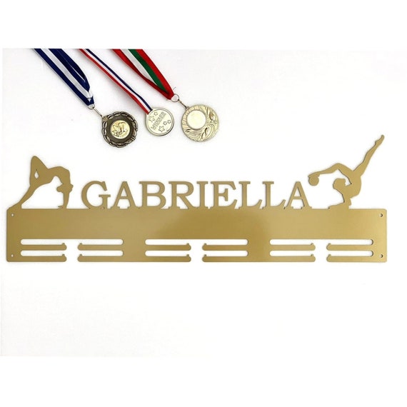 Personalized Rhythmic Gymnastics Medal Holder Custom Name Sports Metal Display Rack for Awards Gift for Girl Gymnastics, Gymnast Wall Hanger