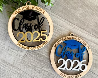 Personalized University Graduation Ornament Class of 2025 Student Graduation Keepsake Name Ornament Class of 2026 Custom High School Name