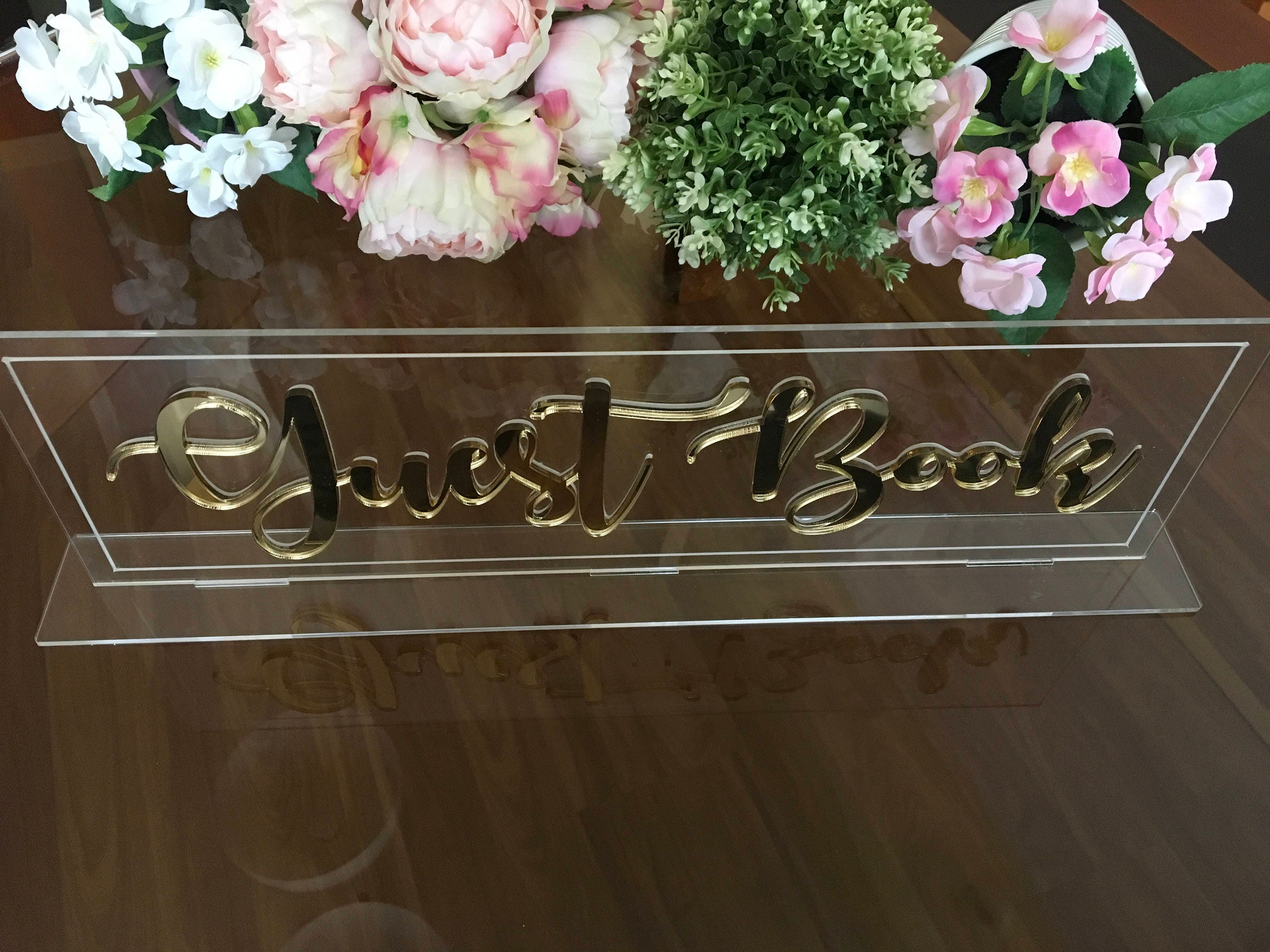 Personalized Clear Acrylic Wedding Guestbook – Z Create Design