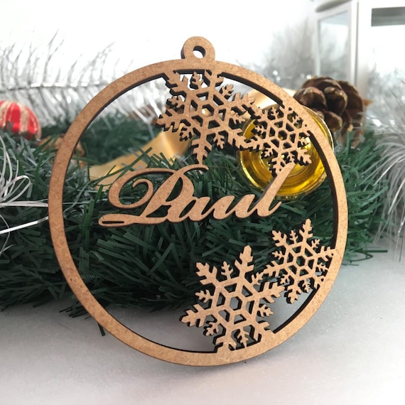 Personalized wood name hanging ornaments Customized Christmas Family gift ideas Xmas baubles Tree decoration Ornaments for Christmas trees
