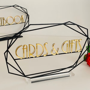 Livre d'or, cartes et cadeaux Plaques de table, ensemble d'enseignes de mariage en métal personnalisées personnalisées, décorations d'événements, de réceptions sur pied uniques