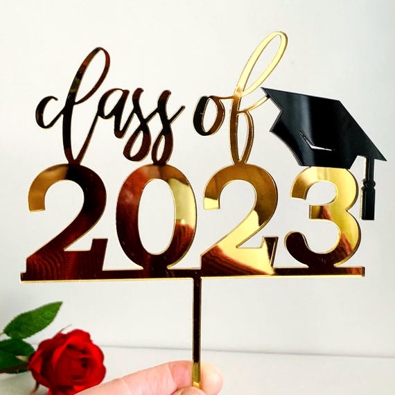 Personalized Class of 2025 Congrats Cake Topper Your Text Here Custom Gift High School College Senior Custom Design Graduation Party Decor