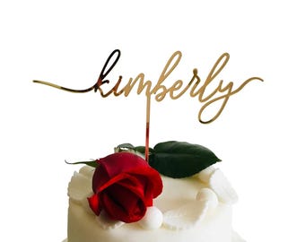Personalized Name Cake Topper - Custom Cupcake Topper - Bridal Shower, Birthday - Cake Topper for Baby Shower, Bachelorette Party, Communion