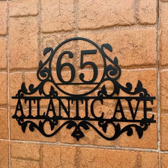 Personalized Address Sign Custom Metal Wall Art House Number Sign Street Address Plaque Outdoor, Wall Hanger Front Door, Gift for Family