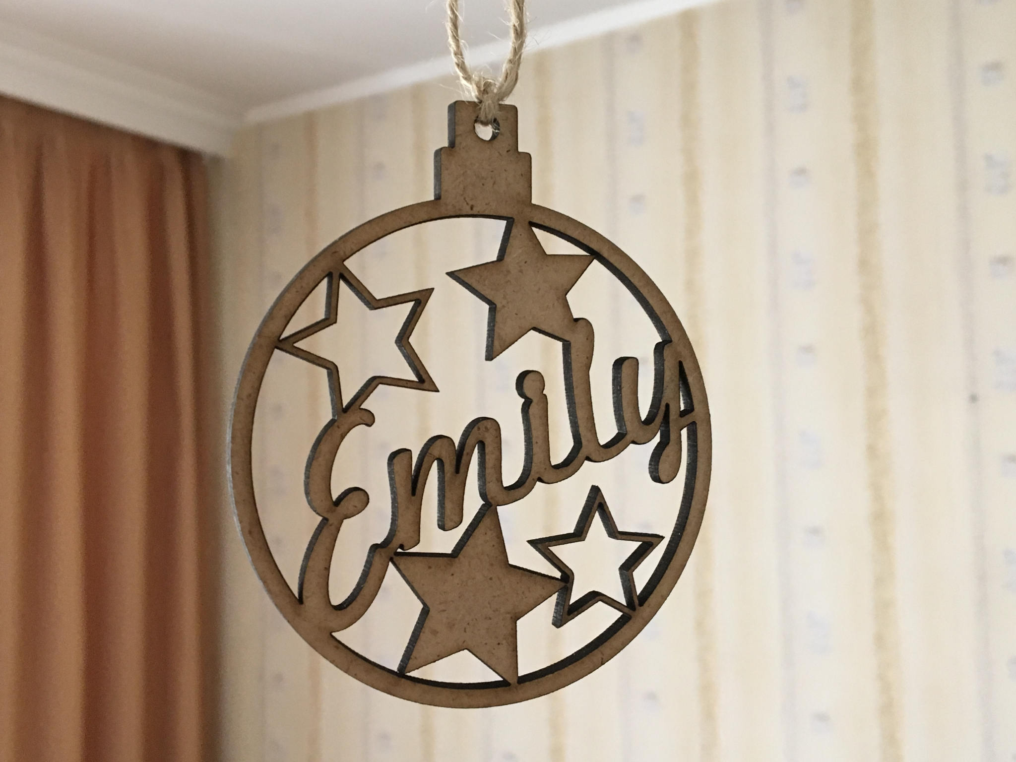 Personalized Christmas Wood Name Ornaments Holiday Gift Tags Custom
