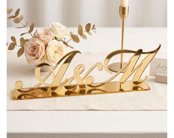 Personalized Wedding Initials, Custom Mr and Mrs Sign, Bridal Table Decor