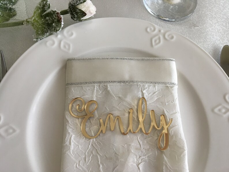 Personalized Wooden Laser Cut Names Custom Wedding Table Place Etsy