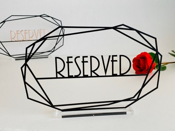 Reserved Wedding Table Metal Sign with Laser Cut Letters in Different Colors, Freestanding Table Centerpieces Restaurant Bar Reception Decor