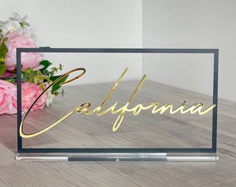 Personalized Table Sign Custom Name Sign Tabletop Free-Standing Sweetheart Table Wedding Decorations Table Number Holder Reception Decor