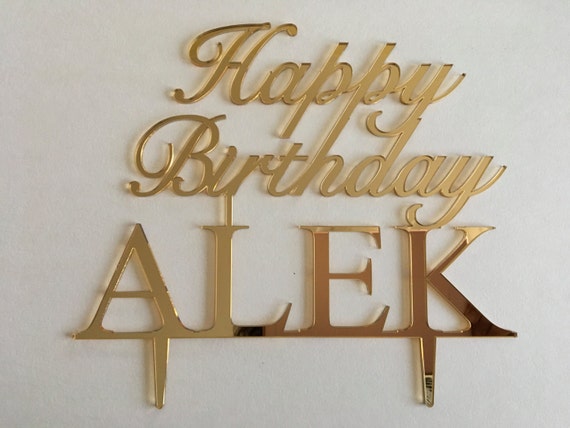 Happy Birthday Name Cake Topper Custom Gold Birthday Party Decoration Personalized Cake Topper with Name Cake decoration Kids Cake Topper