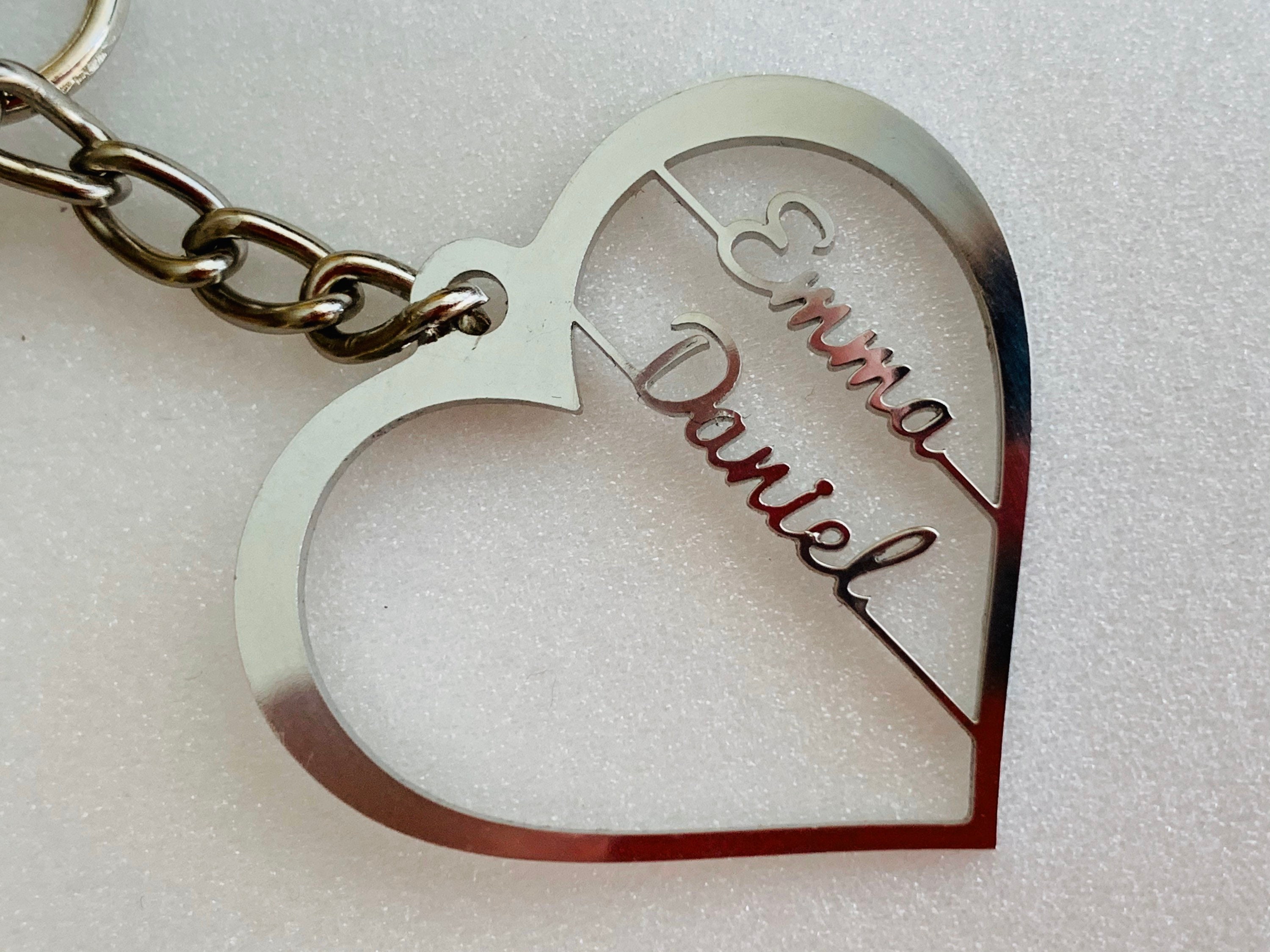 Personalized High End Name Keychain for Preppy Teen Girls with Heart