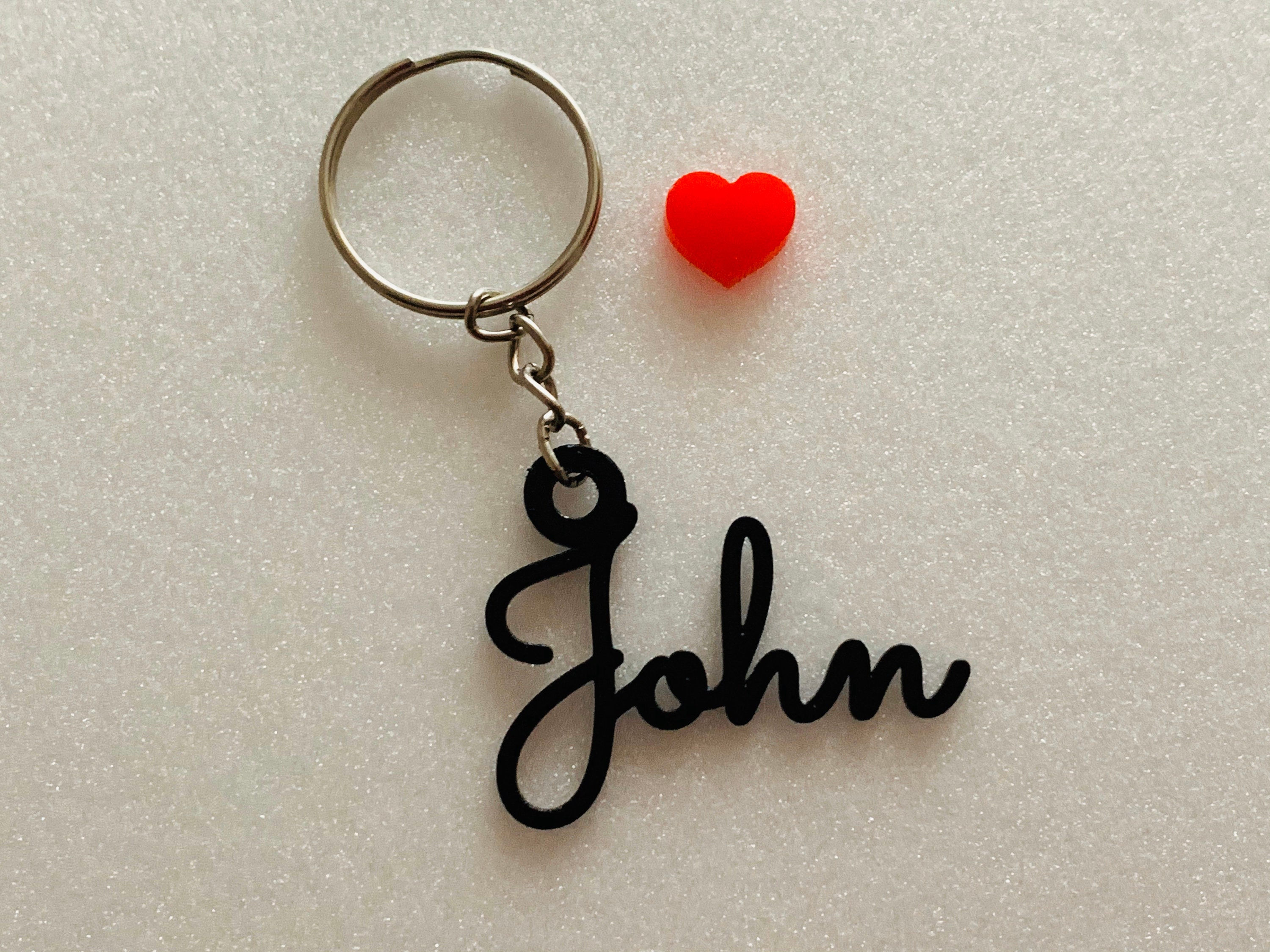 Personalized Name Keychain Customized Keyrings Laser Cut Metal Name