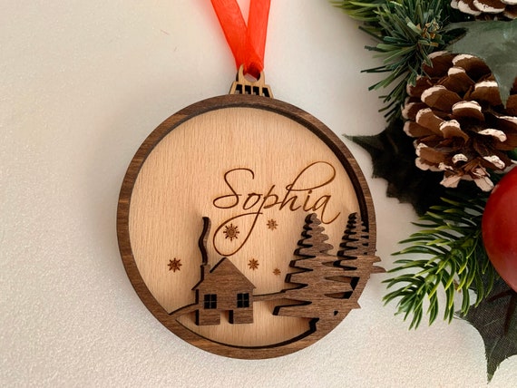 Personalized Wood Name Christmas 2024 Ornament Custom Handmade ...