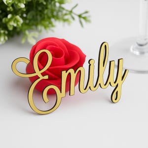 Segnaposto personalizzati in acrilico, nomi tagliati al laser per matrimoni, segnaposto personalizzati per gli ospiti