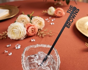 Personalisierte Name Drink Rührer für Hochzeiten, kundenspezifische Acryl Swizzle Sticks für Cocktails