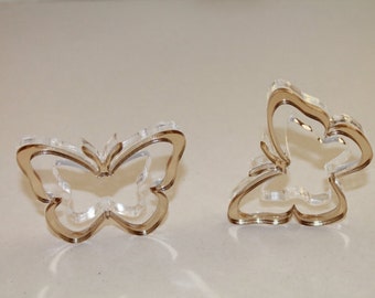 Butterfly napkin ring holders Gold color Wedding napkin rings Bridal shower Table decor Gold butterfly Wedding party favors Acrylic holders