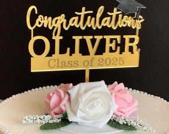 Custom Graduation Cake Topper - Personalized Class of 2026 Congrats Design