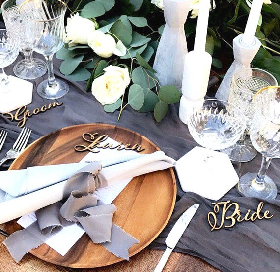 wedding place cards gold laser cut names wedding place etsy