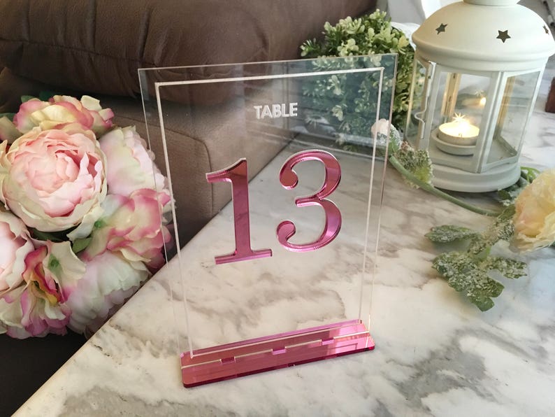 Wedding Table Number Holders Clear Acrylic Laser Cut Table Etsy New