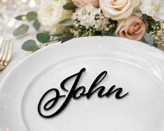 Personalisierte Hochzeit Tischkarten, benutzerdefinierte Namensschilder, Laser Cut Tischdekoration