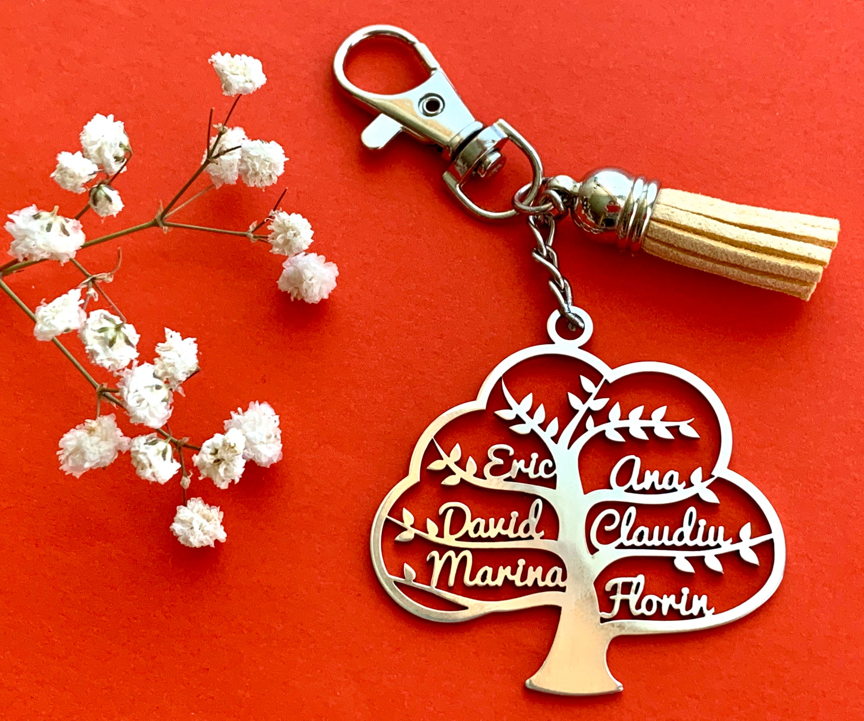 Llavero con nombre personalizado Árbol de la vida Llavero Regalo  personalizado para mamá Papá, abuela, abuelo Nombres de familia Llavero  conmemorativo Regalo personalizado -  México