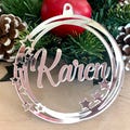 Custom Christmas Name Ornament - Personalized Bauble with Stars - Holiday Tree Decoration - Family Name Gift product logo