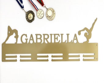 Personalized Rhythmic Gymnastics Medal Holder Custom Name Sports Metal Display Rack for Awards Gift for Girl Gymnastics, Gymnast Wall Hanger