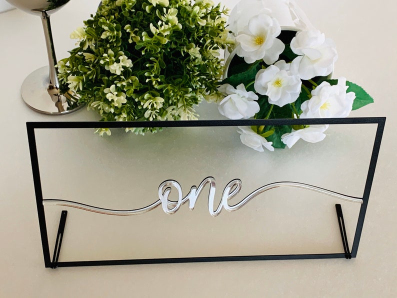 Wedding Table Numbers Script Table Number Holders Reception Decor Wedding Signs Calligraphy Modern Centerpieces Elegant Decorations image 5
