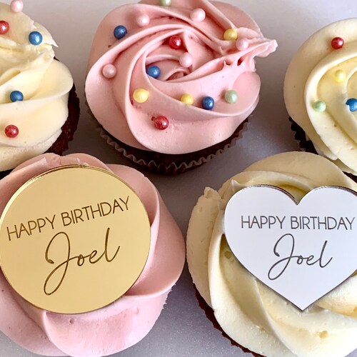 Cupcake Charm Acrylic Cupcake Toppers 1st Birthday Topper Etsy Australia