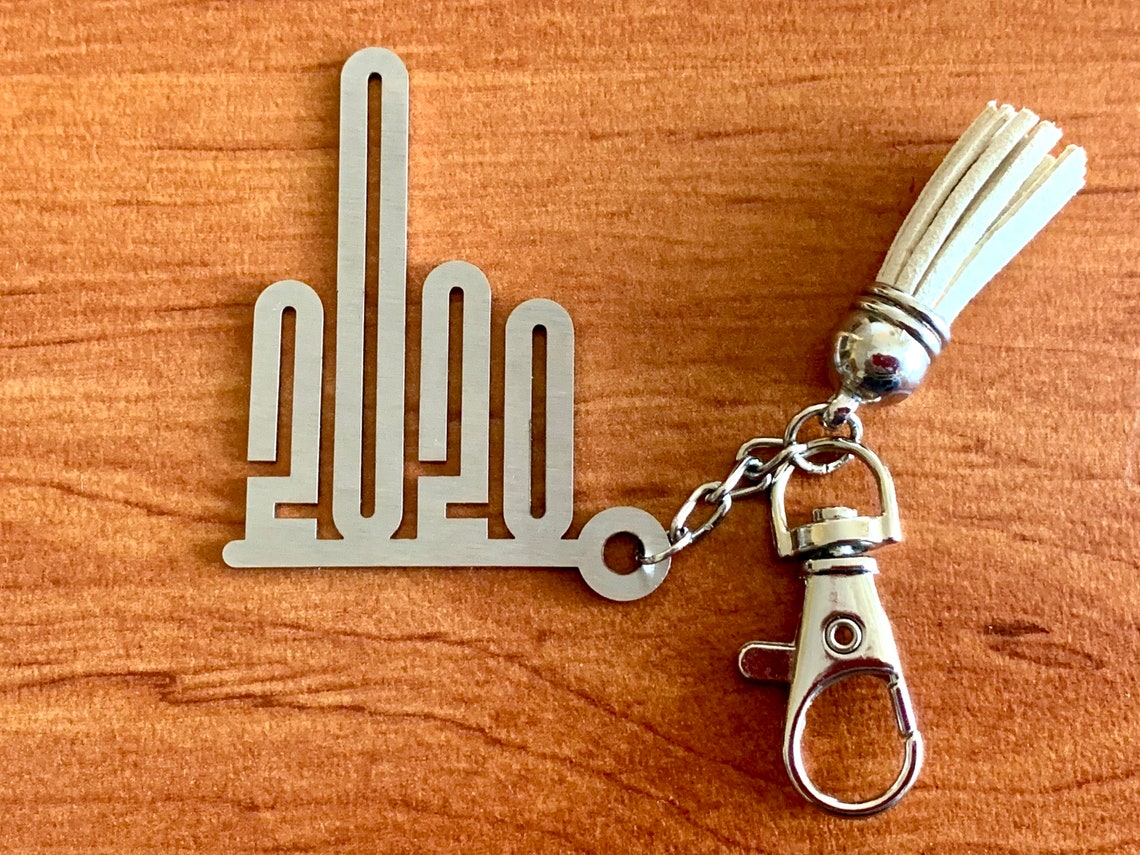 Middle Finger Keychain 2020 Quarantine Custom Metal Keyring Etsy