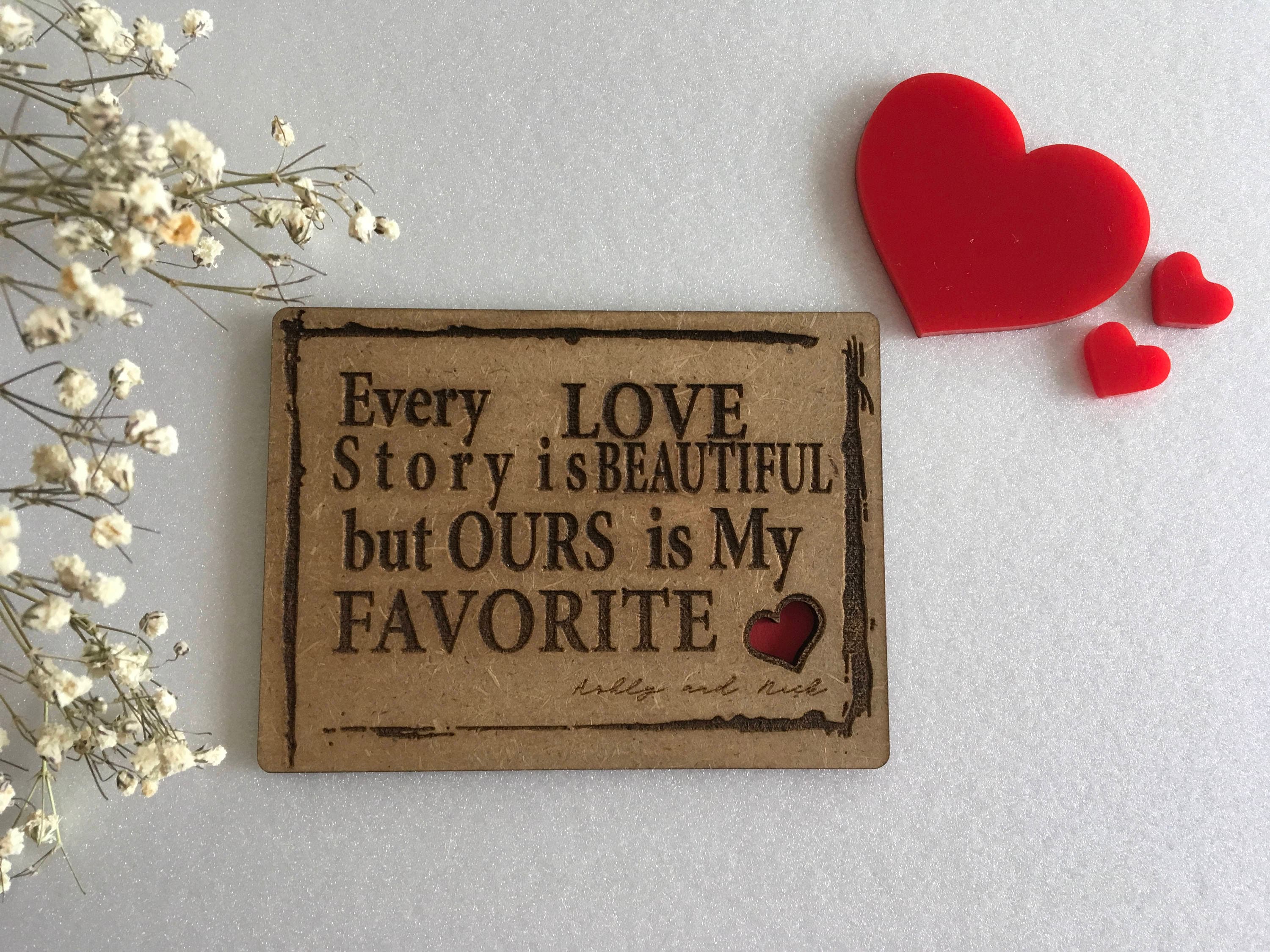 Valentines Day Small Wood Laser Engraved Greeting Cards Wooden Etsy UK