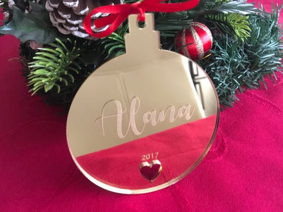Personalized Christmas Gold Bauble Name Year 2023 Ornament | Etsy